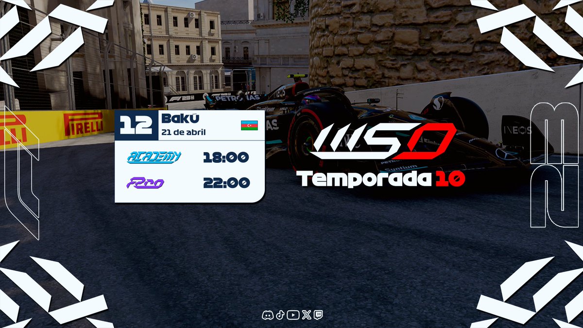 RACE DAY‼️🇦🇿

 📍 Bakú 
🎙️ <a href="/HugoRamosDaz3/">Hugo Ramos Díaz</a>
 📺 twitch.tv/wso_formula1?s…

Hoy solo se disputará la carrera de la Academy ya que la de FPro ha quedado aplazada a la semana que viene debido al clásico.