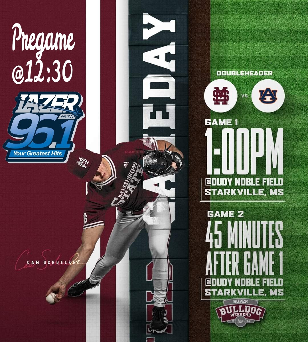 It's a Super Sunday Double Header! Pregame @ 12:30pm. #ListenLive&amp;Local #HailState