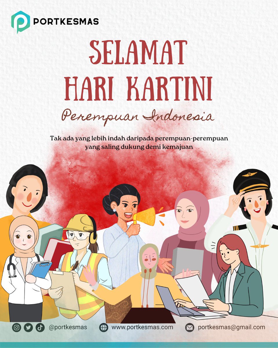 Selamat Hari Kartini untuk seluruh perempuan di Indonesia. Jadilah pelita yang tak pernah padam, selalu bersinar dengan kecerdasan dan kemampuan yang kamu miliki✨

#Portkesmas