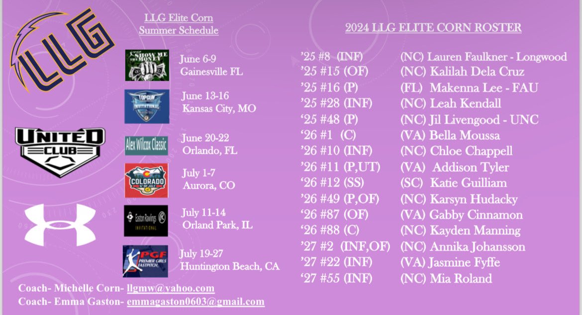 Summer ‘24 we’re coming for you⚡️It is both an honor & a blessing to be able to play with and compete against the best of the best💛💙Let’s GO!!!! @Org_LLG @LLGCOACH @coach_emmag @Softball_Home @SBRRetweets @SoftballRecruit