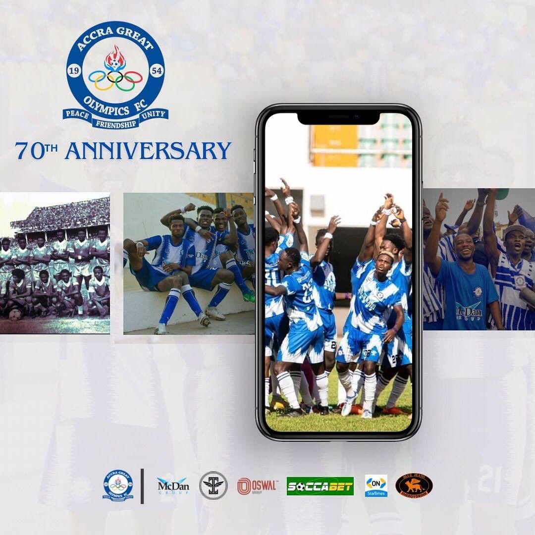 Celebrating 70 Years of absolute football entertainment! Happy Anniversary @AccraGtOlympics #OlyDade #OlyGbogbo #OlyAccraHeartsofOak #OlyCovid19 #OlyEverything