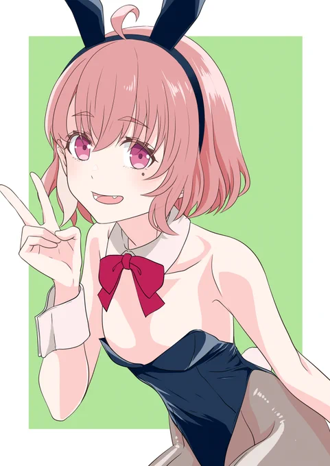 バニー笹木さん。落描きのつもりでもこれくらいだと3時間かかっちゃう。#笹の絵 