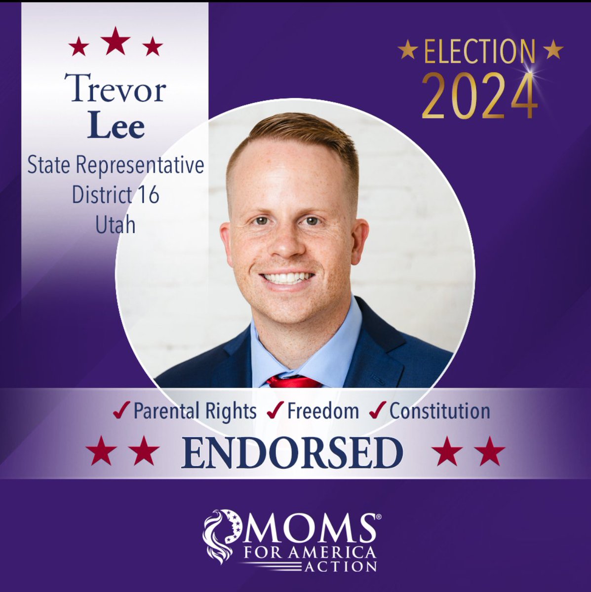 Proud to be endorsed by @momsforamerica! #utpol
