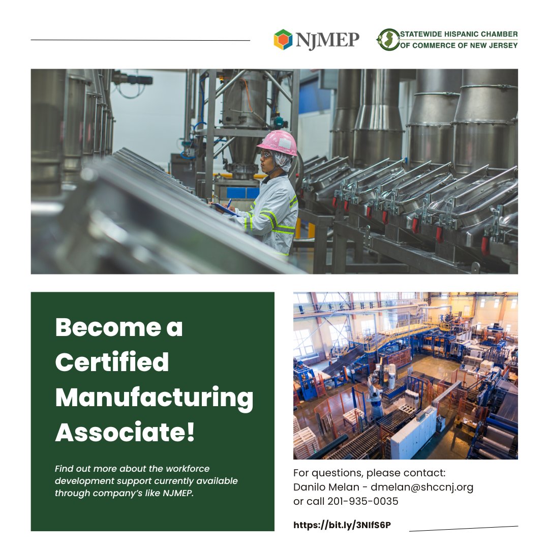 Empower yourself with skills for success! Join NJMEP's Certified Manufacturing Associate program and shape your career trajectory. For more details, please contact: Danilo Melan - dmelan@shccnj.org Submit your application now! business.shccnj.org/form/view/22891