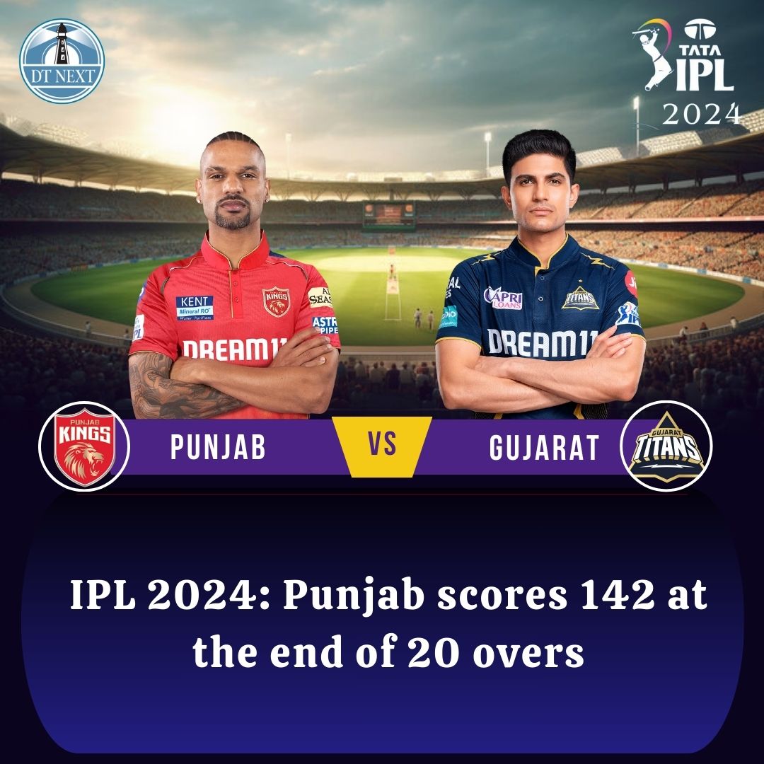 #CricketUpdate:  Punjab scores 142 at the end of 20 overs.

#PunjabvsGujarat #Punjab #Shikhardhawan #Jonnybairstow #Liamlivingstone #Prabhsimransingh #Saddapunjab #Gujarat #ShubmanGill #Davidmiller #Kanewilliamson #Mohammadshami #Rashidkhan #Aavade