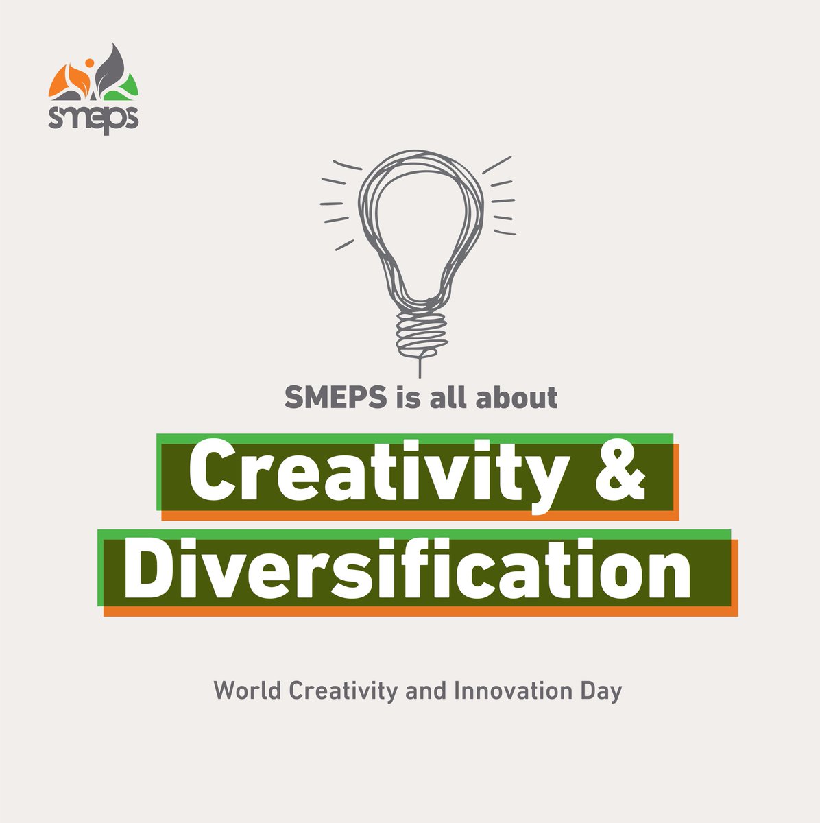 SMEPSYEMEN's tweet photo. Happy World Creativity and Innovation Day💡! 

We're celebrating the day that defines our vision and core mission.🥇

Starting from #SMEPS slogan, (creativity & diversification), we’re constantly on the hunt for different #developmental solutions, pioneering new problem-solving approaches for impactful interventions towards a sustainable & stronger economy in #Yemen💪🏼

It’s a call for you to take an #action, to step out and embrace your inner innovator skills & make #positive change happen!🔬🧕🏼👨🏽.  

#WCID 
#InnnovativeSolutions 
#WorldCreativity2024