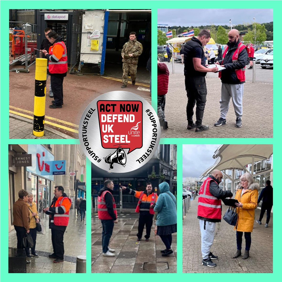 We've been gathering more #SupportUKsteel petition signatures in #Wales, backing #PortTalbot and #Llanwern @tatasteeluk workers and the whole UK #steel industry.

✍️Add your name: surveys.unitetheunion.org/233412289055859

📅Come to our #Senedd hand-in event on Tuesday: surveys.unitetheunion.org/241073014718853