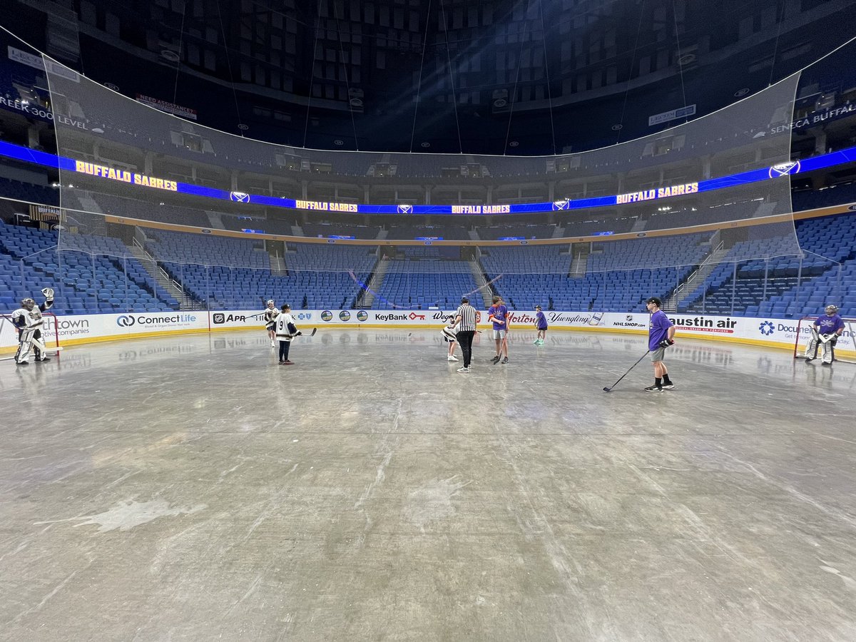 monaco_pe's tweet photo. Sweet Home in the house @KeyBankCtr for the finals of the ball hockey tournament. 1-1 on the day heading into the championship bracket this afternoon. Great day to be a Panther 🟦🟨🏒🥅🔥 https://t.co/deUF1RI9Ap