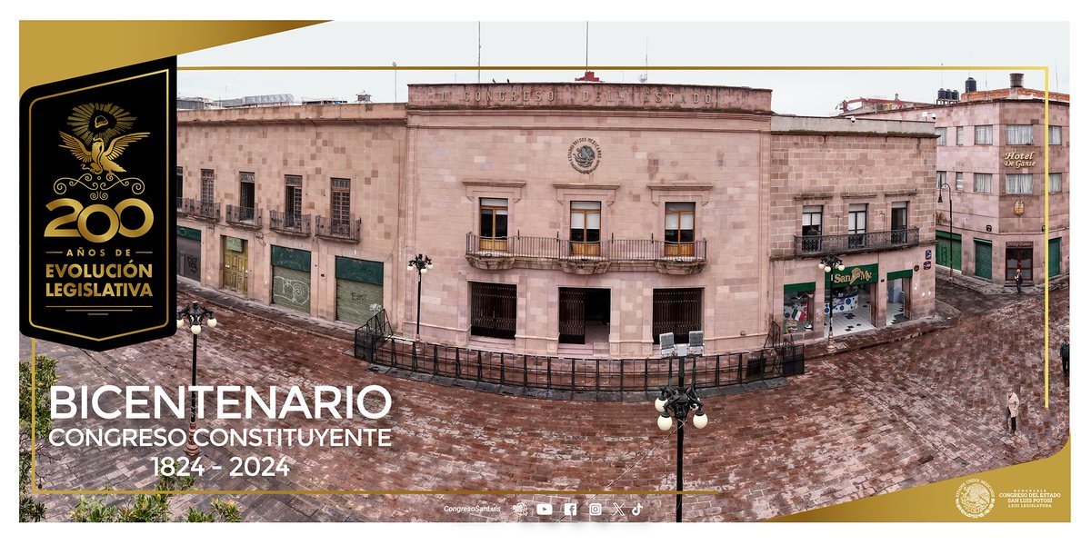 🙌 Conmemoramos el #Bicentenario del Congreso Constituyente de #SLP #UnDíaComoHoy pero de 1824 📜 ✍ El Congreso del Estado de San Luis Potosí se declaró formalmente instalado. 200 años de #EvoluciónLegislativa