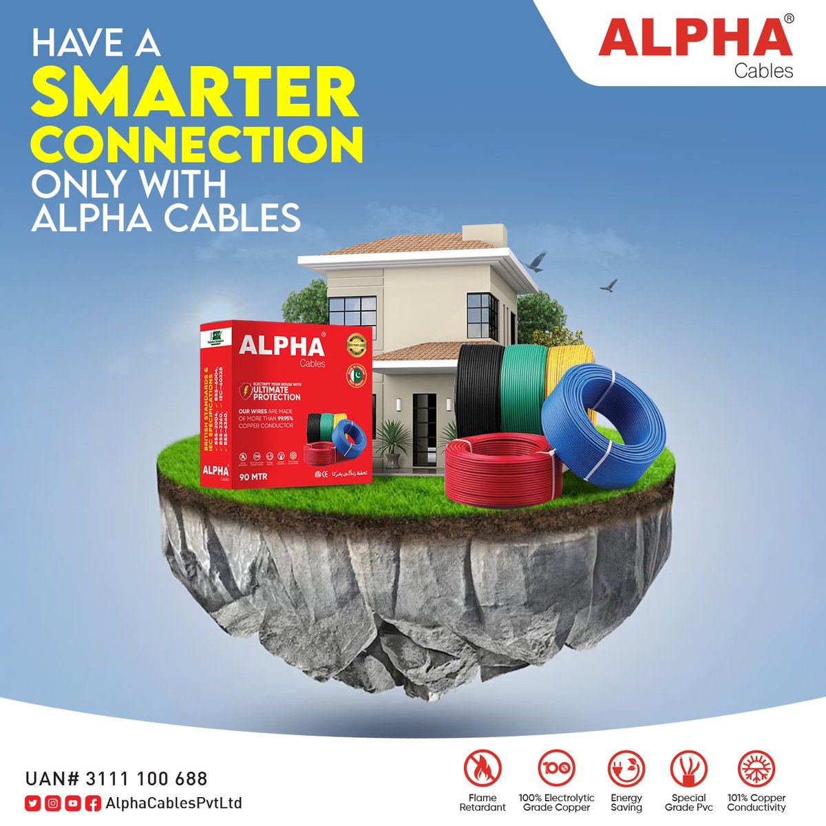 AlphaCables's tweet photo. Have A Smarter Connection
Only with Alpha Cables
Alpha Cables (Pvt.) Ltd.
UAN# 3111 100 688
We are a leading cable manufacturing company specializing in the production of high-quality electrical and data cables for a wide range of industries and applications. https://t.co/gl9oSE9Cxi