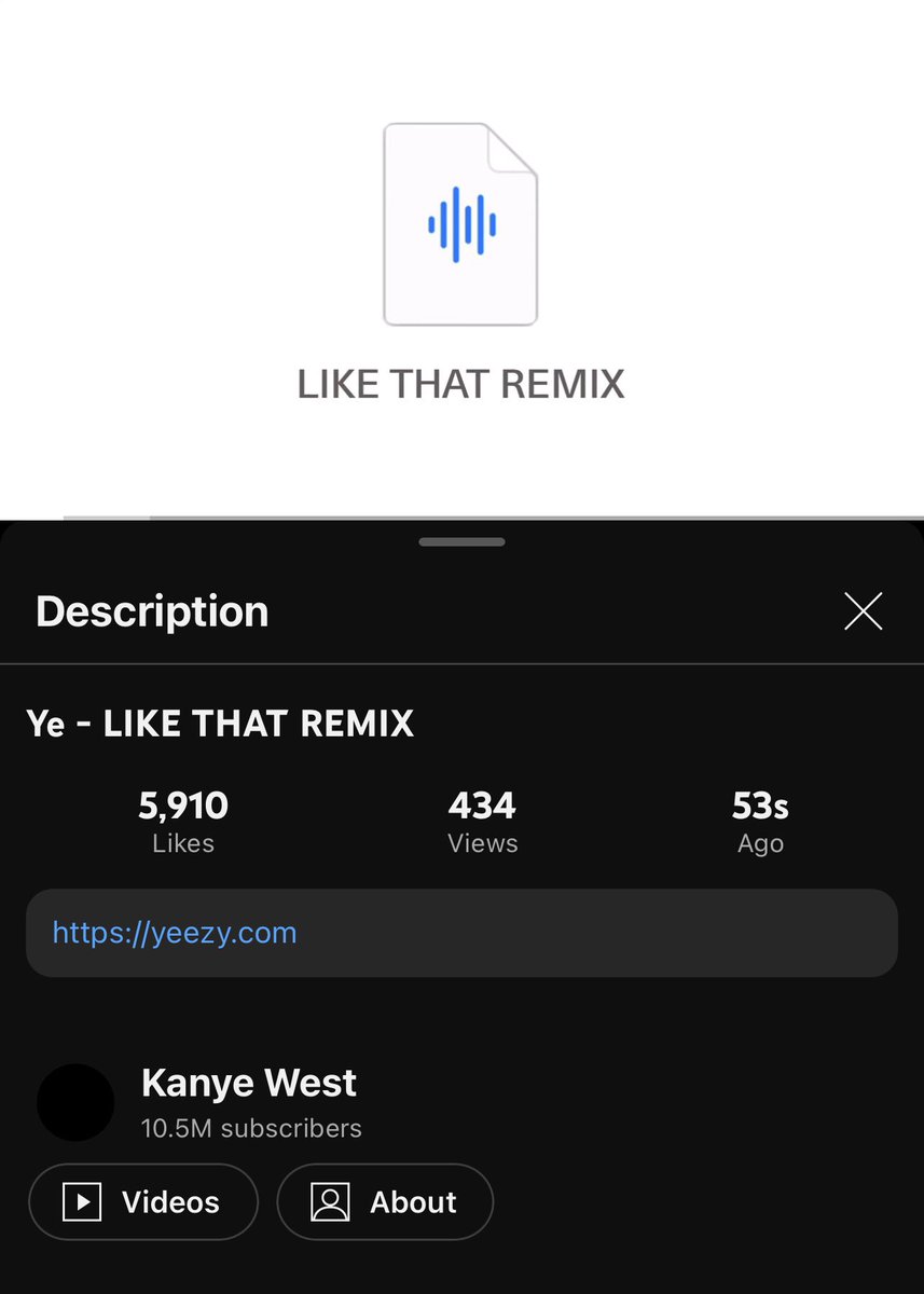 YE JUST POSTED THE “LIKE THAT REMIX” ON YOUTUBE‼️ youtu.be/WO28_jXYao0?si…