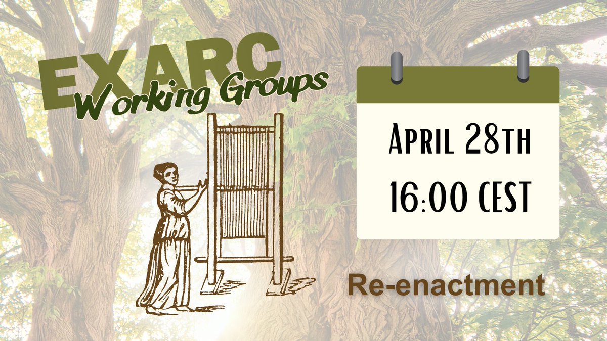 Join group co-ordinator Ari in the #launch of EXARC's #reenactment working group! exarc.net/events/launch-… #EXARC #Experimental #Archaeology #Working #Group #joinus #Discord #community #saturday
