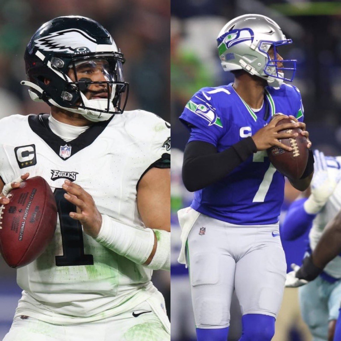 UNDERRATED: #Seahawks Geno Smith stats in the last 2 seasons 7,906 passing yards 50 passing TD’s 20 INT’s 96.8% QBR 67% completion #Eagles Jalen Hurts stats in the last 2 seasons: 7,559 passing yards 45 passing TD’s 21 INT’s 94.8% QBR 66% completion (Via @hawkmania4)