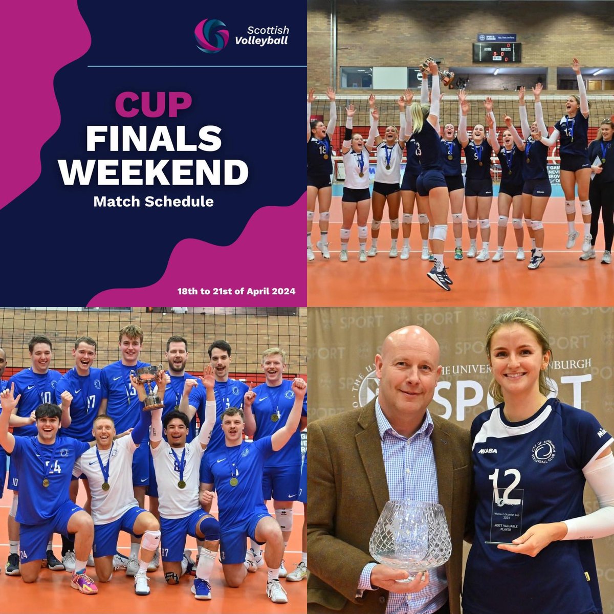 Great to be at the cup finals yesterday staged at @EdinburghUni - a thrilling women’s final and superb showcase for the sport👌 Thanks for the invite @scottishvb 👌 @sportscotland #SportForLife