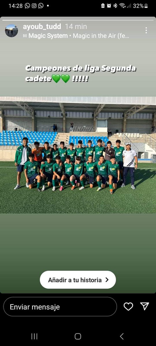 Campeones de 2a cadete Sin perder ningún partido Enhorabuena 👏