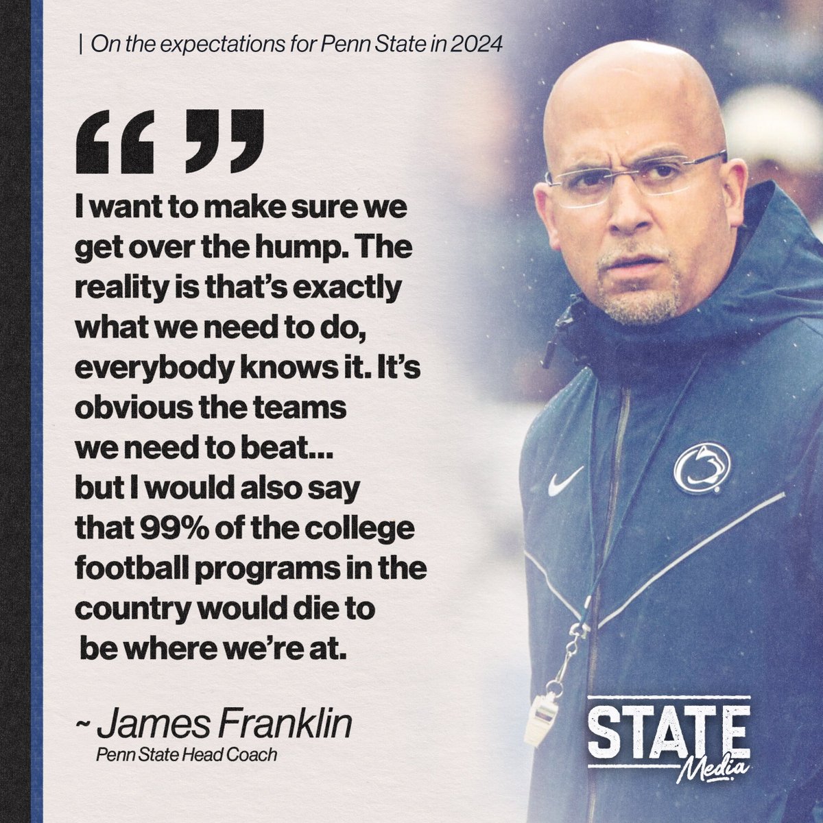 Head coach James Franklin on the expectations for Penn State football going into 2024 ‼️