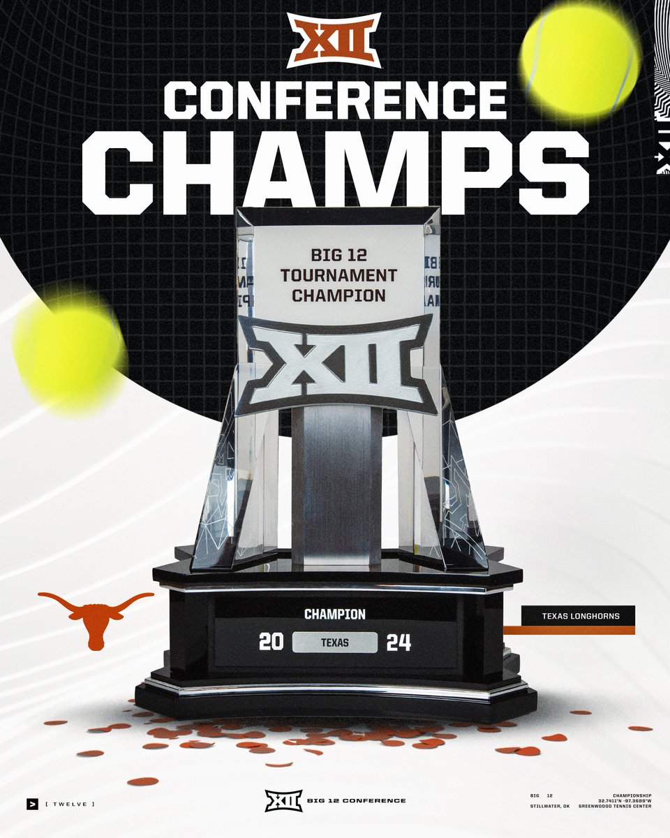 Ladies and gentlemen... your 2024 Big 12 Men's Tennis Champions: the University of Texas Longhorns 🏆