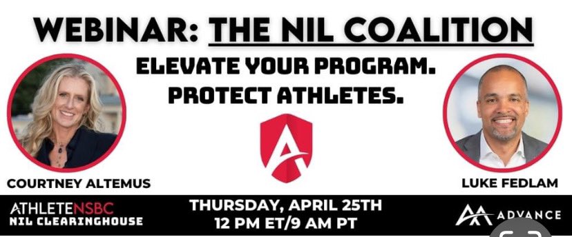 Join Us for Insights on Enhancing NIL Due Diligence and Transparency | Introducing The NIL Coalition | RSVP Here advancenil.zoom.us/meeting/regist…