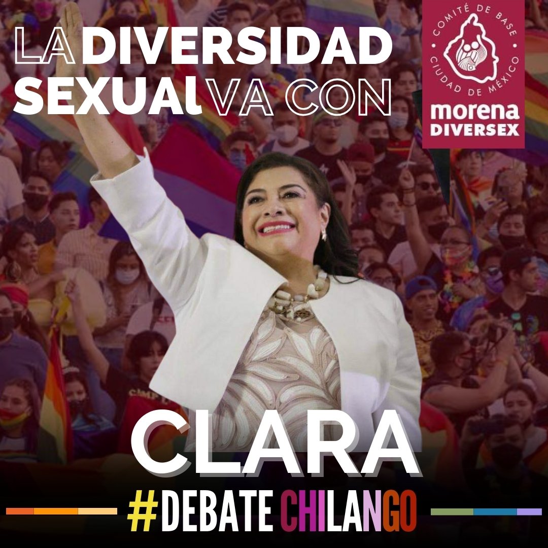 🗣️ Estamos listxs para acompañar a nuestra candidata a la Jefatura de Gobierno, @ClaraBrugadaM, en este segundo #DebateChilango. ❤️🏳️‍⚧️

➡️ Recuerda seguir la transmisión a través de las redes sociales del @iecm en punto de las 20:00 horas. 🗳️🏳️‍🌈

#ciudaddiversa #CiudadDeDerechos