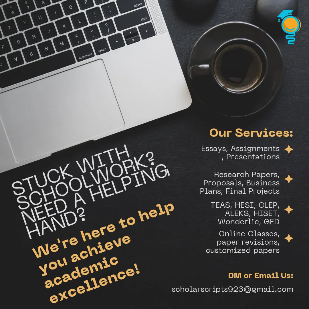ScholarScriptsS's tweet photo. @cri_babe Have our team of versatile and experienced academic professionals do your assignments and course work for aced grades 💯 DM or Book us today🤗 https://t.co/eXBgucN1ZD