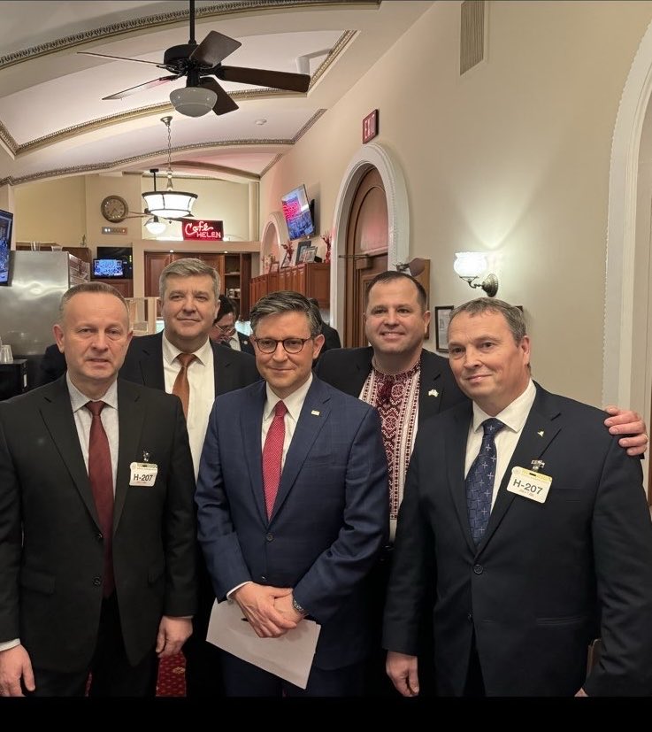 .⁦@SpeakerJohnson⁩ repeatedly met w/ Christians from Ukraine and was moved. Russia intentionally persecutes evangelicals in occupied Ukraine. Here he met with leaders of evangelical denominations and executive secretary of the conservative movement of Ukraine Pavlo Unguryan