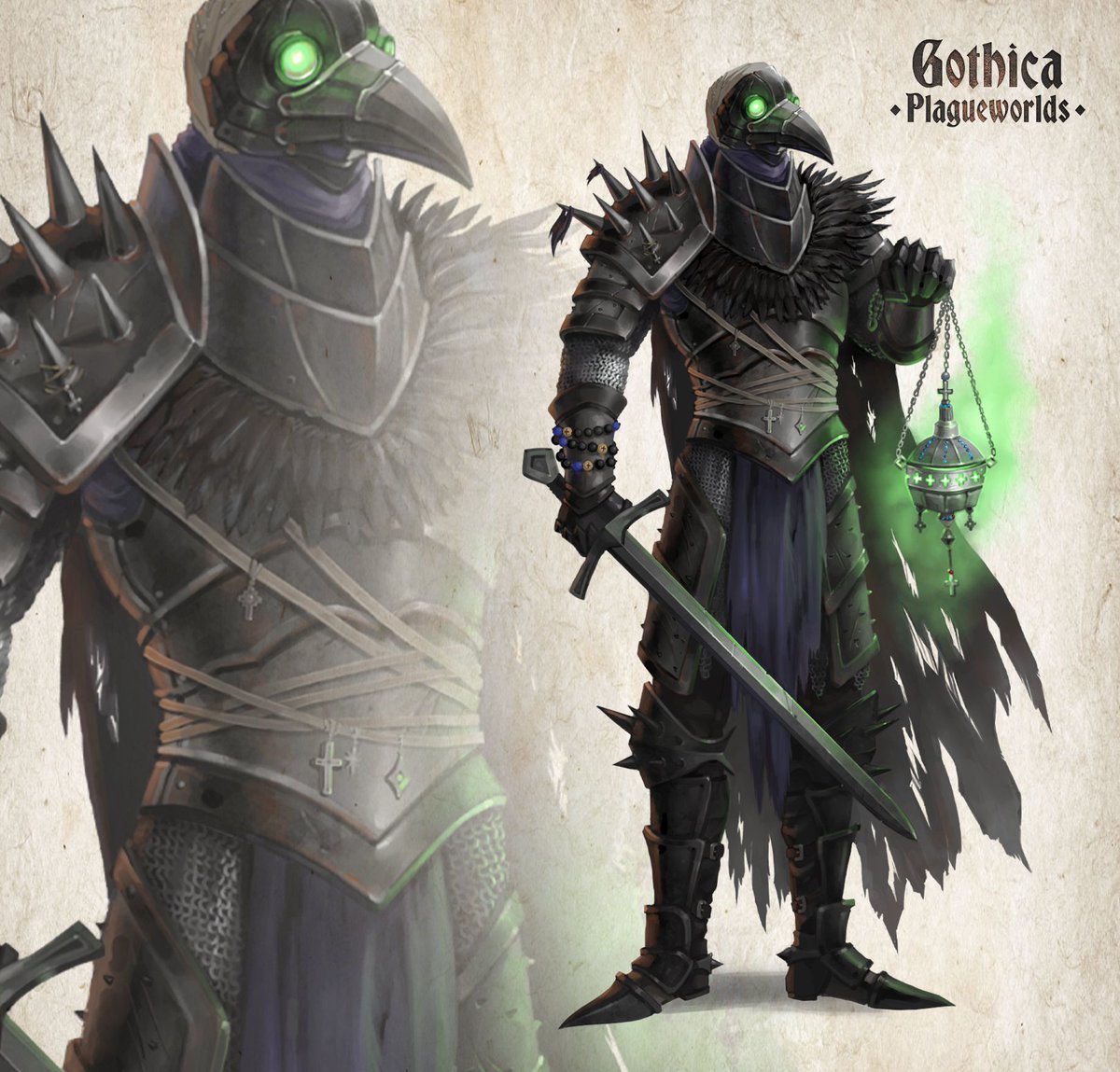 InkBladePublish's tweet photo. Meet the Plague Knight, a new #dnd5e Fighter subclass! One of the three subclasses available for the Fighter in #Gothica Plagueworlds. A 5e compatible dark fantasy game. Adding tonnes of plagues, mutations, conditions and injuries to your dnd experience.
#DnD #dnd5e #ttrpg https://t.co/woWWY6uo8W
