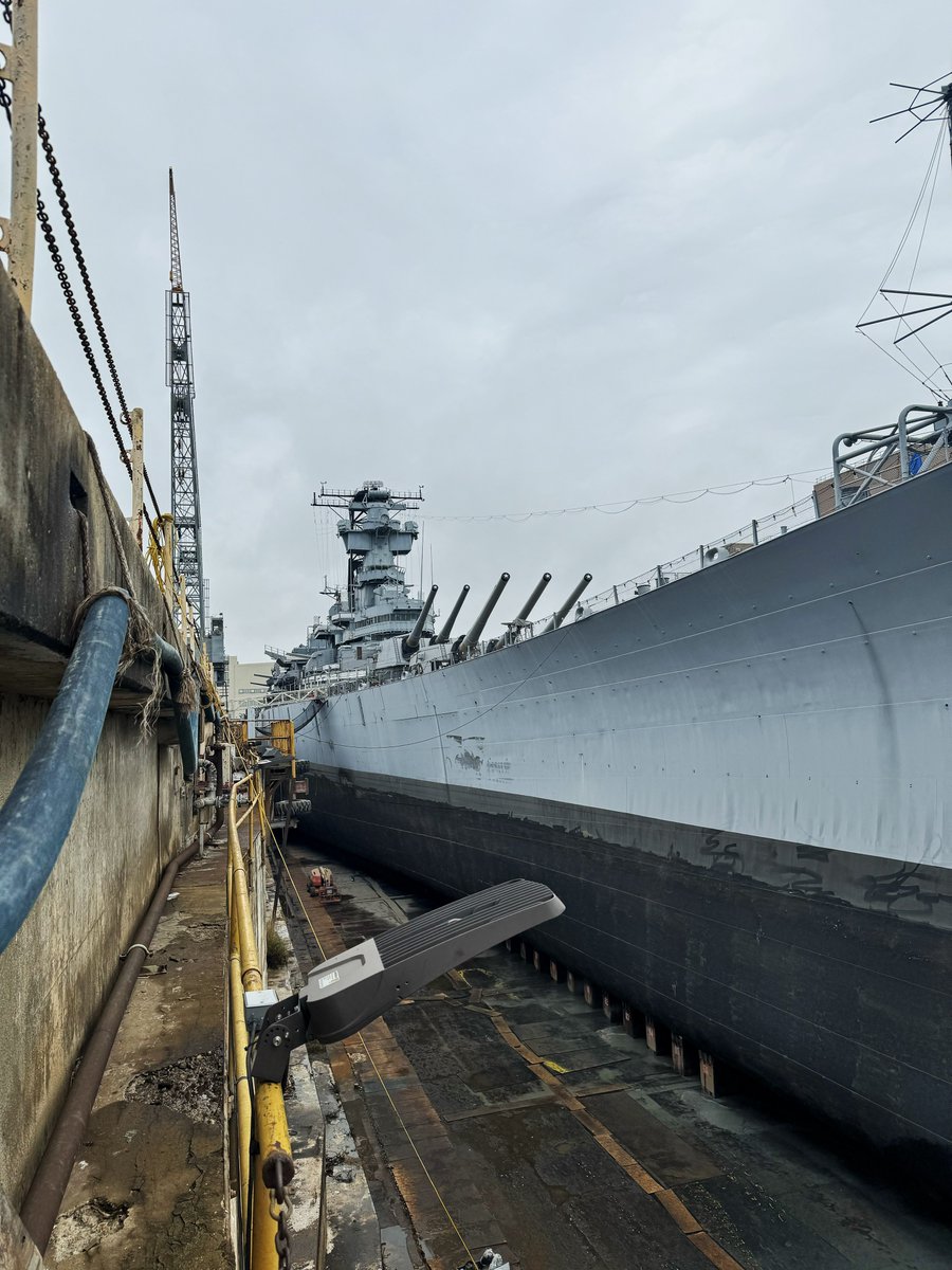 Had the privilege of visiting the Battleship New Jersey in drydock yesterday - awesome tour of a magnificent vessel - April 21, 2024 #ussnewjersey #bb62 @BattleshipNJ 

SRC: TW-@warshipcam