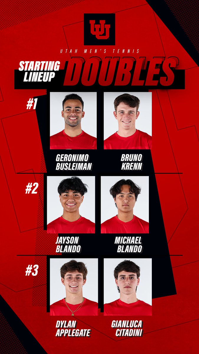 Here's today's doubles lineups! #GoUtes