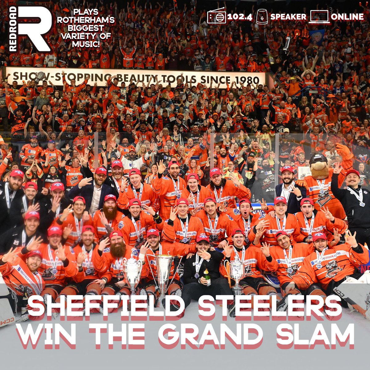 Well done Sheffield Steelers! 👏🏻 The Steelers have won their first Grand Slam in 23 years, winning the League title, Challenge Cup and Playoff titles in the same season. 🏆🏆🏆