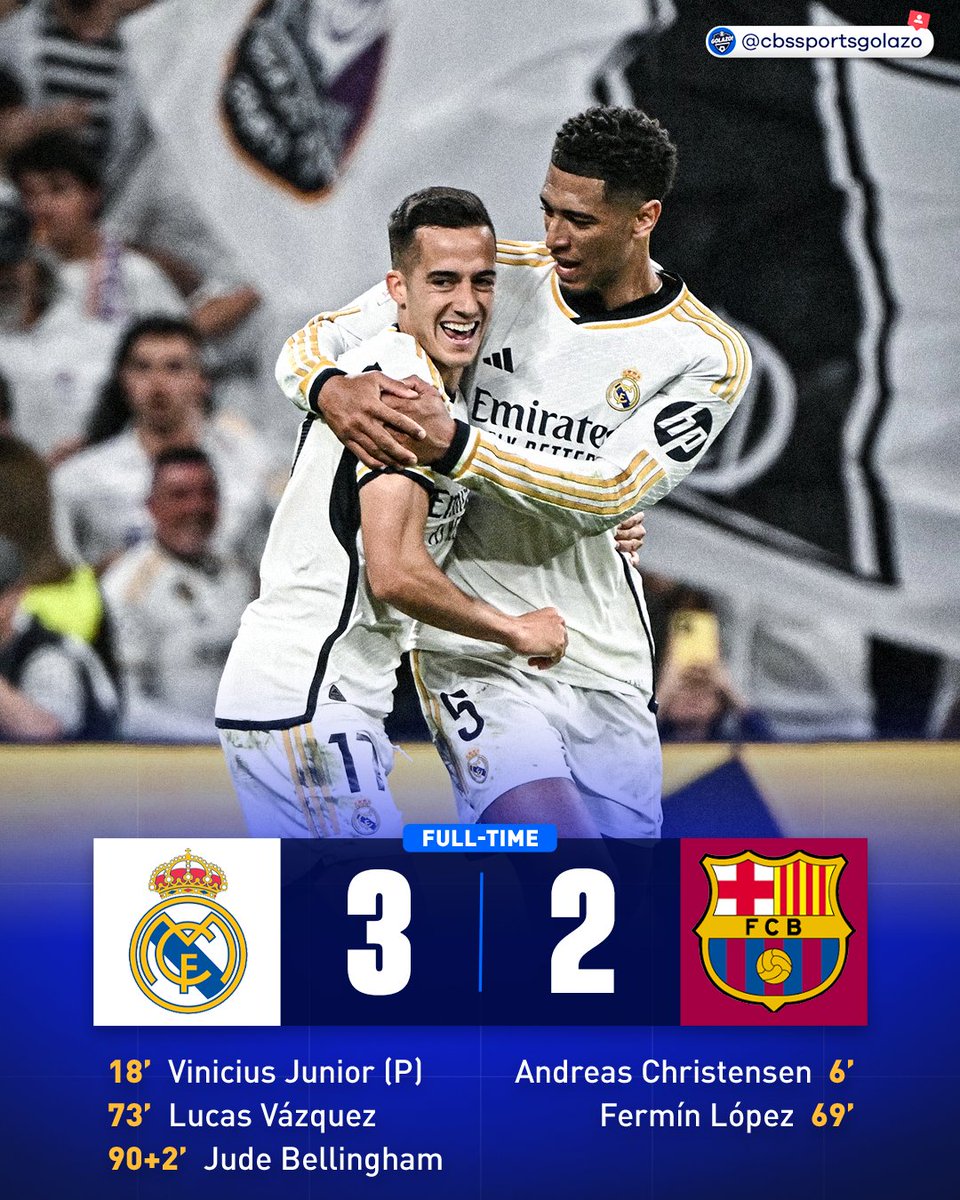 Make that FOUR straight El Clásico wins for Real Madrid ⚪️