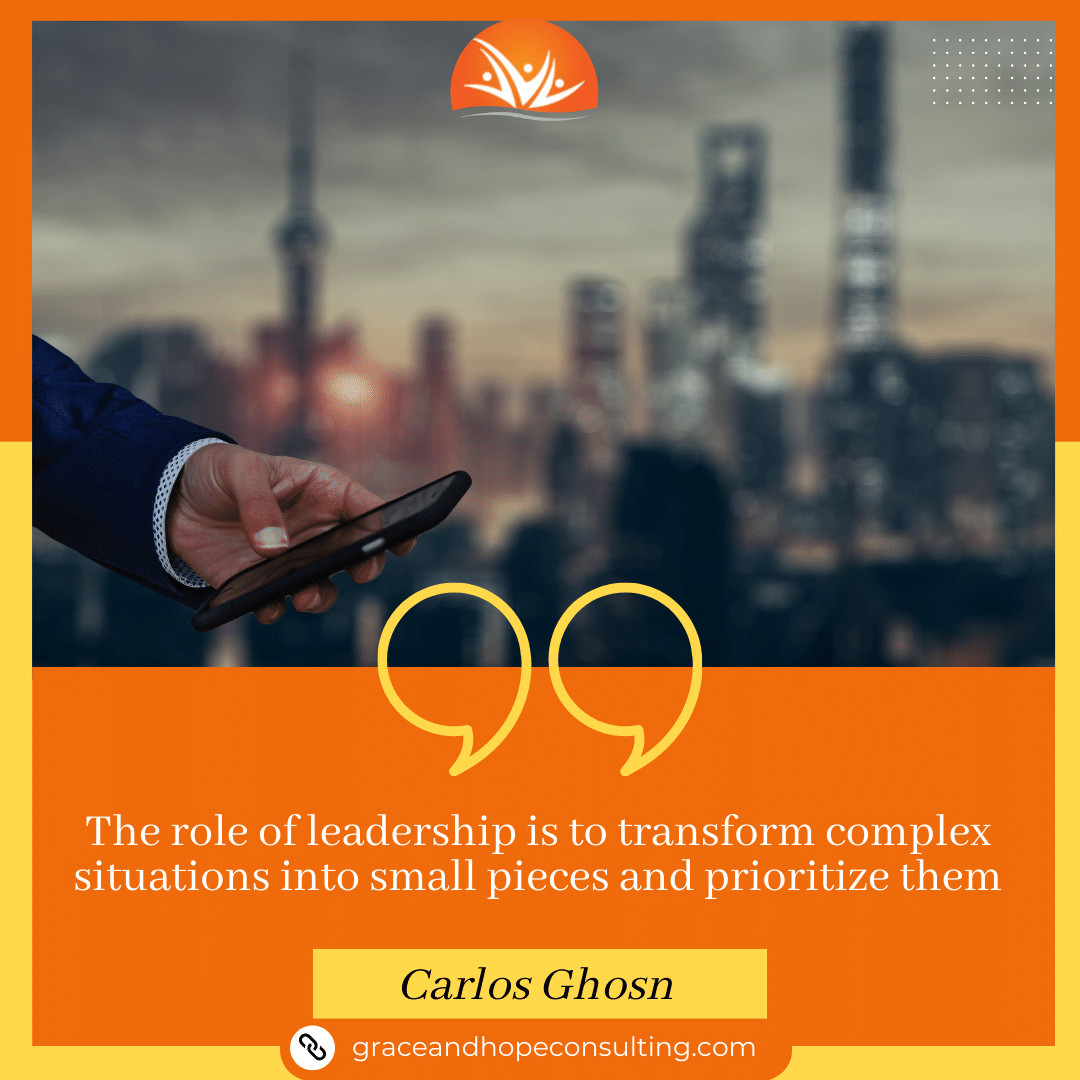 GHConsultingLLC's tweet image. &quot;The role of leadership is to transform complex situations into small pieces and prioritize them.&quot;
~Carlos Ghosn

#LeadershipDecomposed #ComplexitySimplified #PrioritizeStrategize #TransformativeLeadership #GhosnLeadershipWisdom #BreakItDownLeadUp #PriorityPuzzleMaster