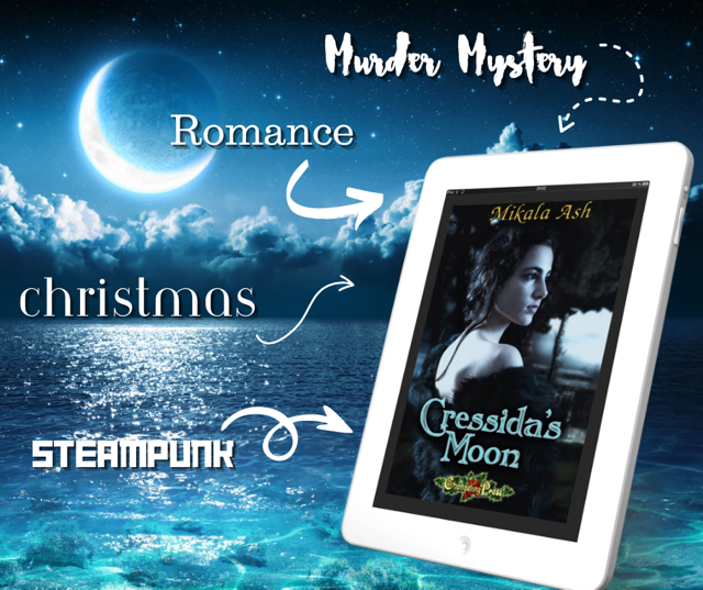 Possessed by a virgin ghost, Cressida Troy and her lovers are in for an out-of-this-world adventure. books2read.com/CressidasMoon #steampunk #murdermystery #SciFiRomance @ash_mikala