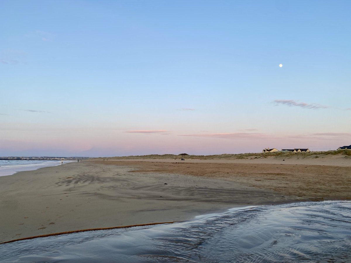 Looking west, east and north #sun #moon #sea #April sunset #Castlerock