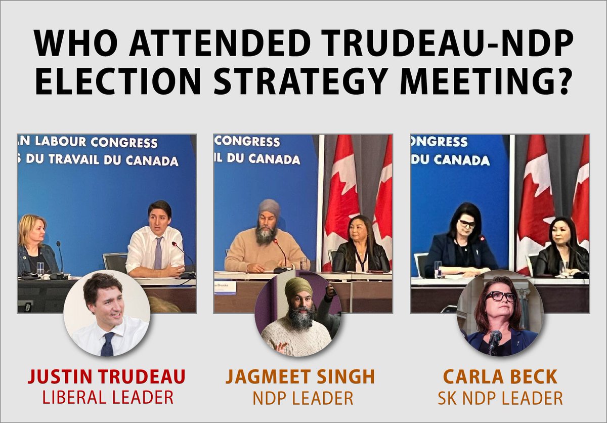 PremierScottMoe's tweet photo. SK NDP Leader Carla Beck took three days off last week to fly to Ottawa to attend a Canadian Labour Congress meeting to plot strategy to get the Trudeau-NDP government re-elected.

Don’t believe the SK NDP when they tell you they don’t support Trudeau, Singh and the carbon tax. https://t.co/gteonfYKT6