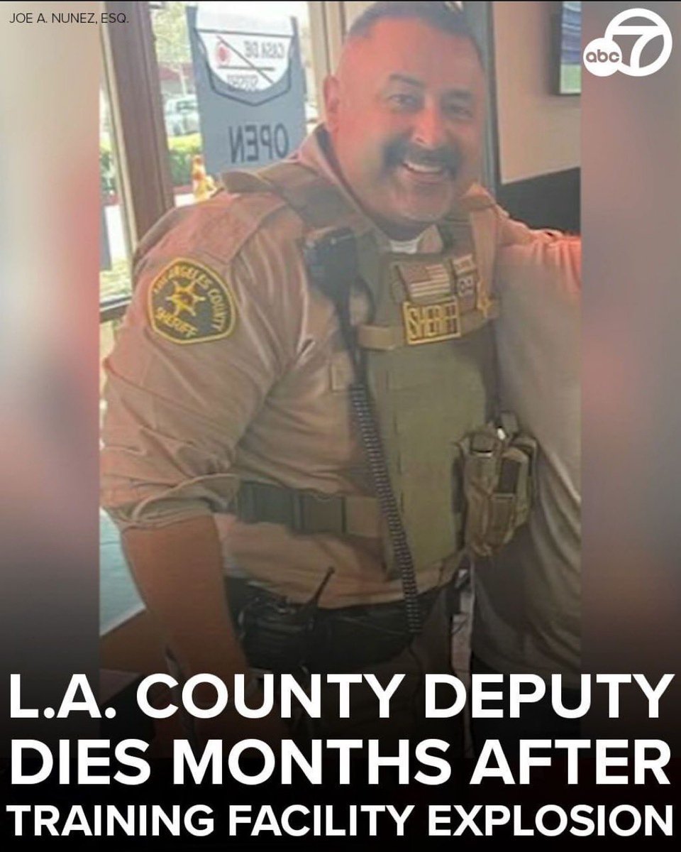 “BREAKING NEWS: One of the Los Angeles County sheriff’s deputies who was seriously hurt in an explosion at a training facility in October has died from his injuries.” via @ABCNews7LA