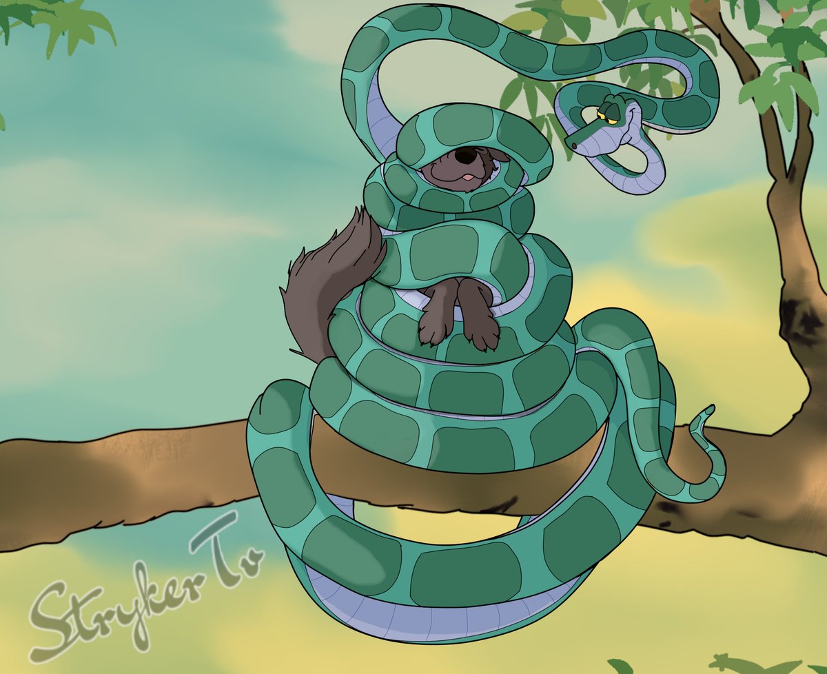 I wanted to use a new colour for Kaa. The one on the left is from one of the Comics and the right is his JB 2 colours. 
 #TheJungleBook #Kaa #Raksha #snake #wolf #squeeze #coils #Hypnosis