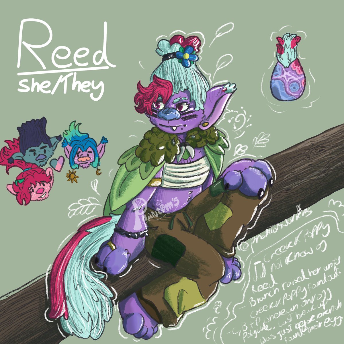 phantoms(Commisions open!!) - trolls brainrot fr on X: A creek,poppy and  branch fan kid!!! Branch raised reed primarily but eventually poppy and  creek do find out about her :) I wanna do