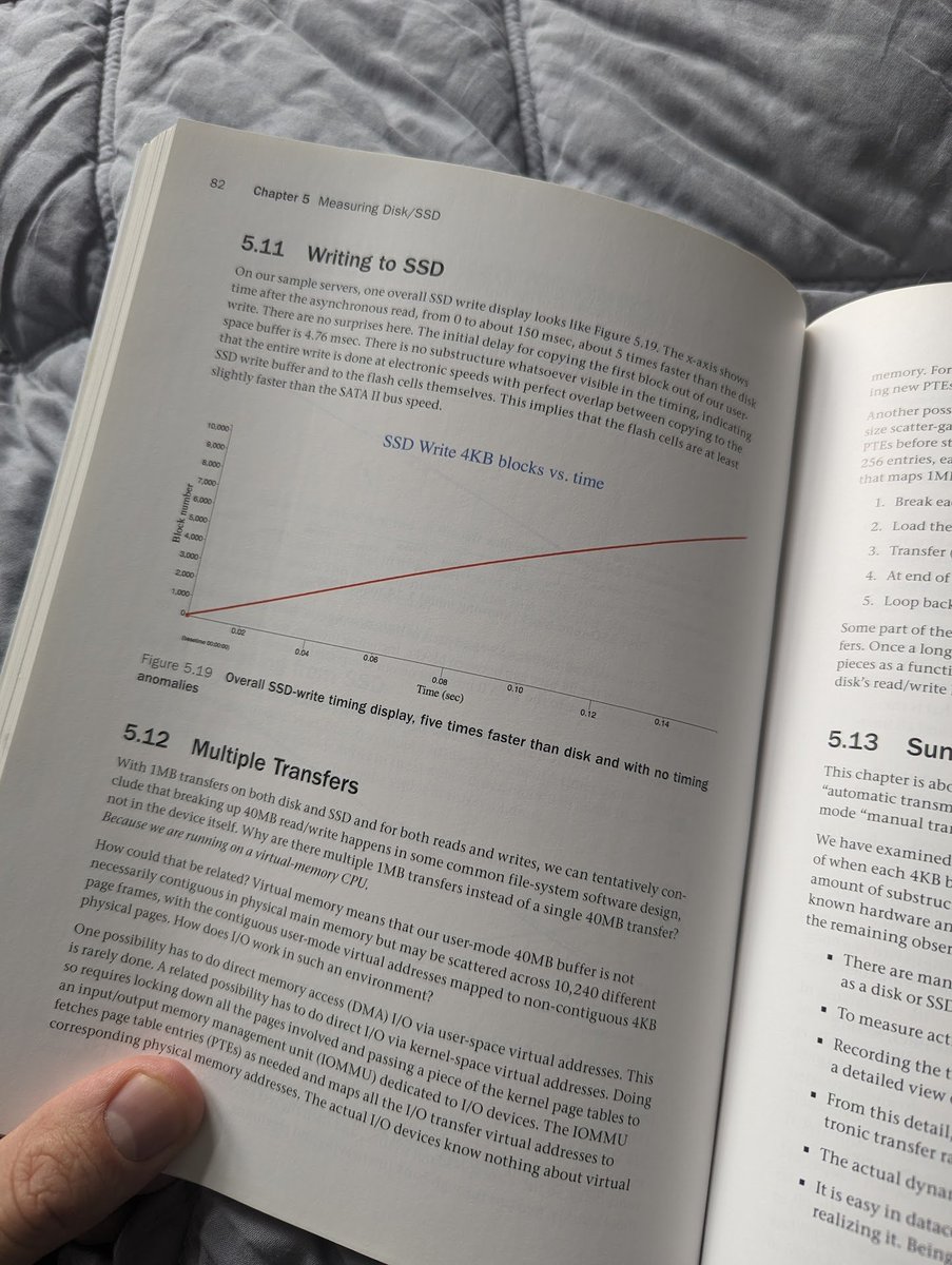 eatonphil's tweet photo. Don't know a single other book that goes into real-world aspects, ramifications, intuition of disk and network IO.

Just this one, Understanding Software Dynamics, by Richard Sites.

Hopefully I'm wrong! Books that talk about CPU- and memory-aware programming are more common. https://t.co/gpd8moXxH3