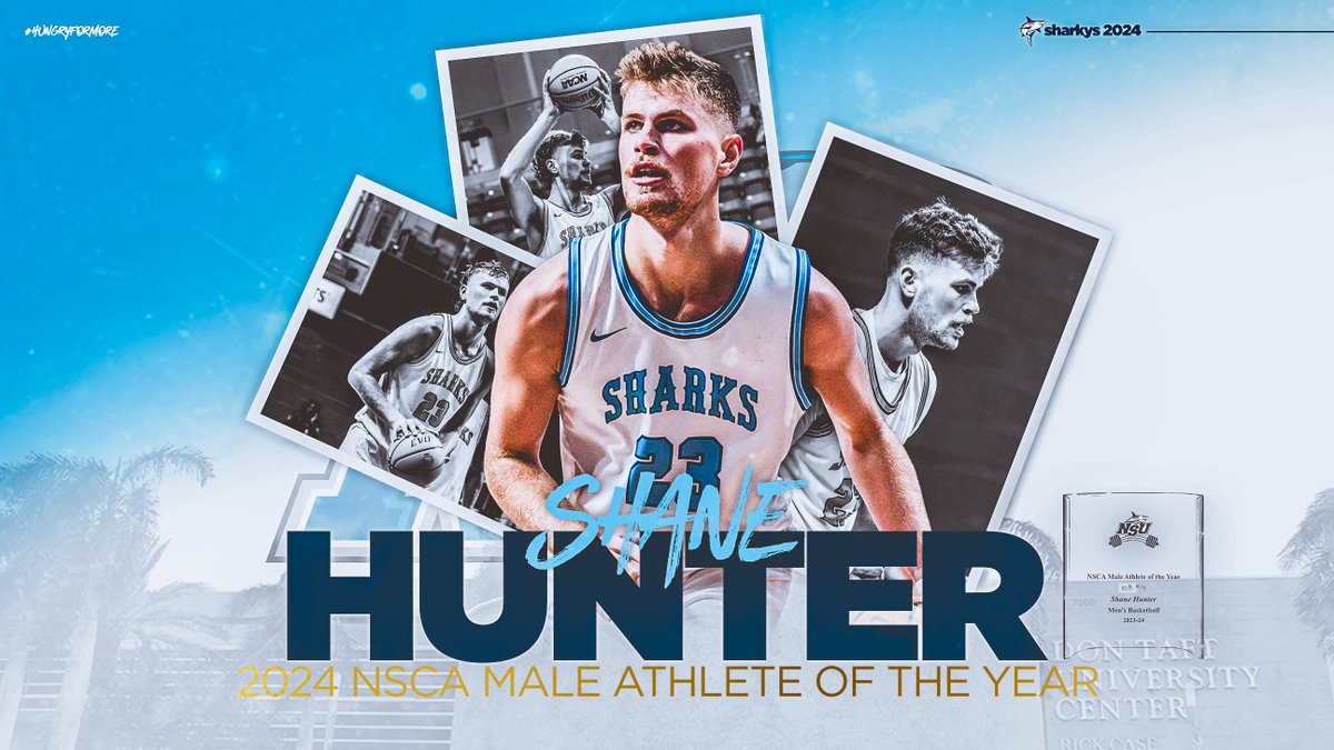 @NSU_VB And the winner of the NSCA Male Athlete of the Year is... Shane Hunter! #HungryForMore || #Sharkys2024