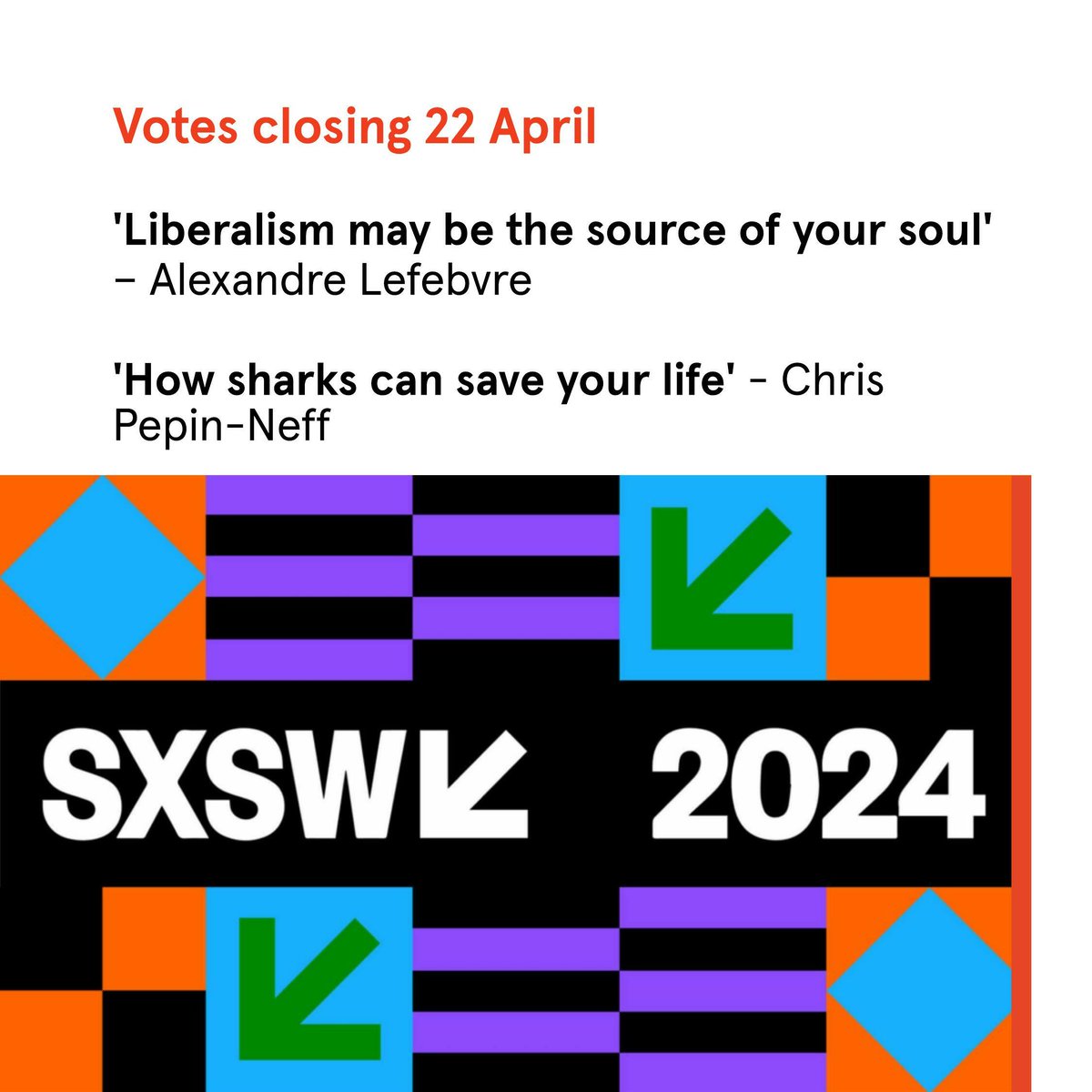 Help shape the @sxswsydney program and support ideas from our @Sydney_Uni community by voting TODAY! Shortlisted talks from @ArtSS_Sydney colleagues: - bit.ly/lefebvre-sxsw - bit.ly/neff-sxsw Details - bit.ly/3Ut3Cx9