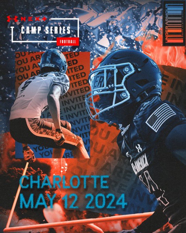 JudeDavisHall's tweet photo. Thank you, @DemetricDWarren, for the UA Camp invite to Charlotte. I am looking forward to showcasing my talent at camp. @HatfieldQuin @amanirichburg88 @Todd_C_08 @Jdjacks45 @ccesfootball @PrepRedzoneSC @HighSchoolBlitz https://t.co/IF7YXbB5eg