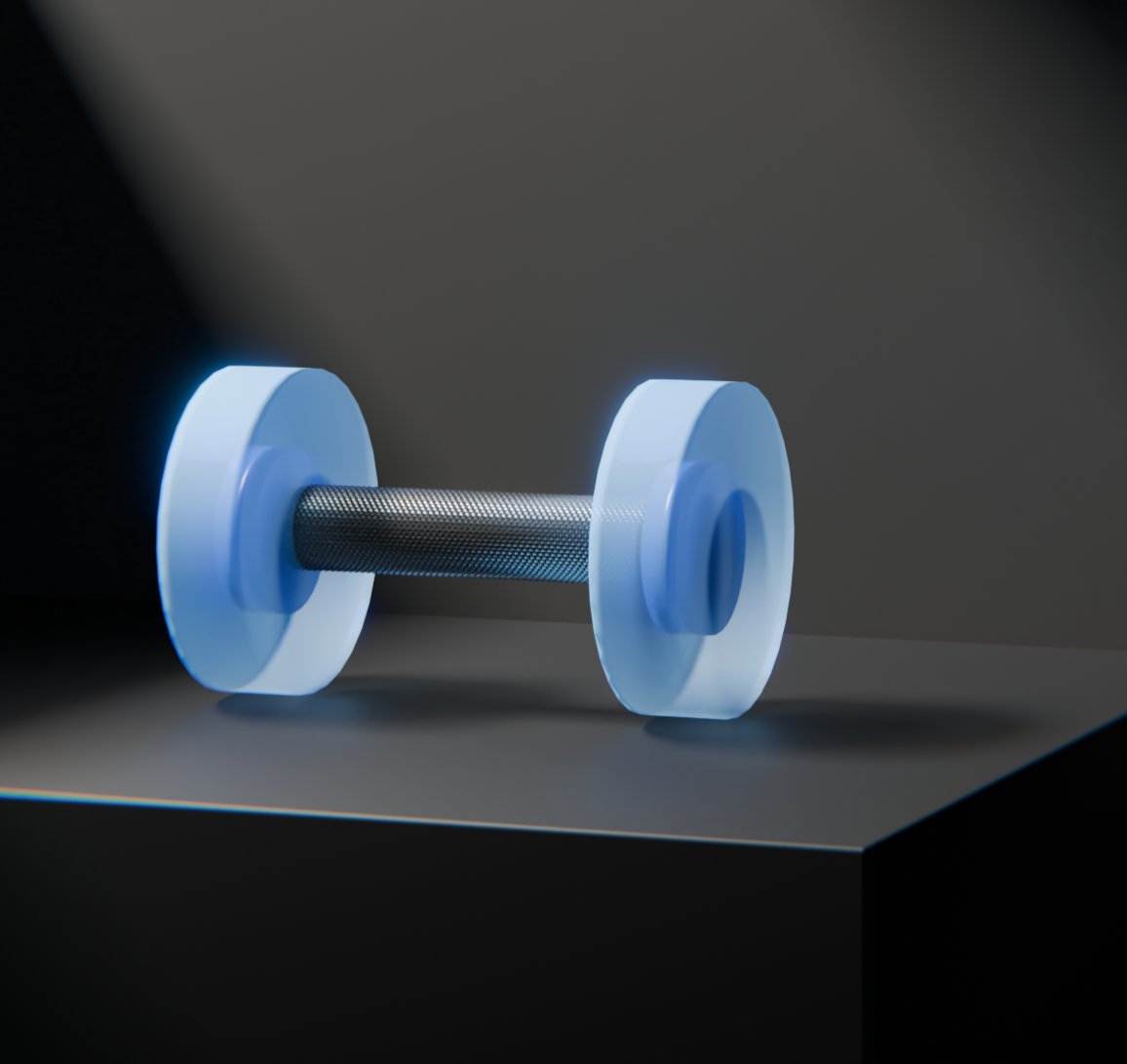 What if gym equipment doubled as art? I've been digging the translucency + raw metals trend lately and wanted to explore something similar.

Modelled and rendered in Blender.