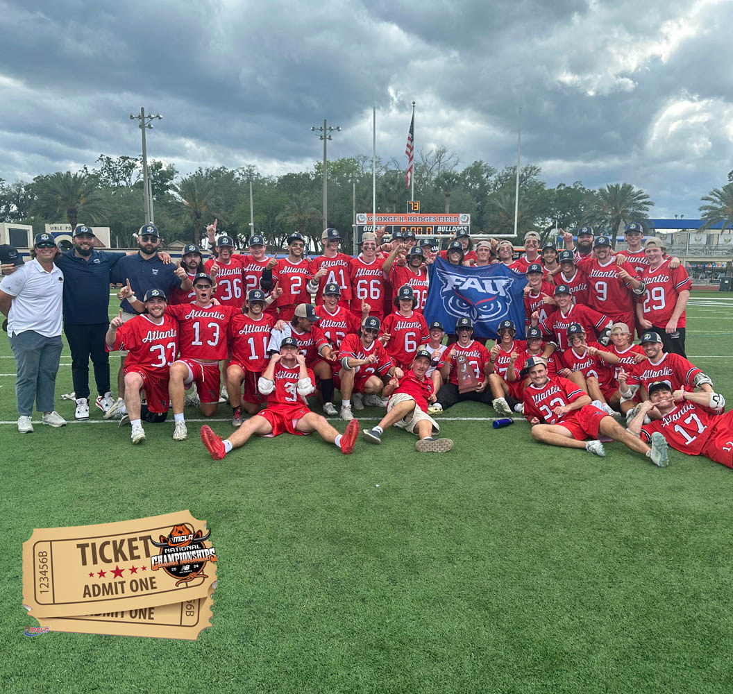 With it's victory in the SELC-II championship game, Florida Atlantic has grabbed a ticket to the 2024 MCLA National Championships presented by <a href="/NewBalanceLax/">NBLacrosse</a>. Selection Sunday is April 28. #mcla24