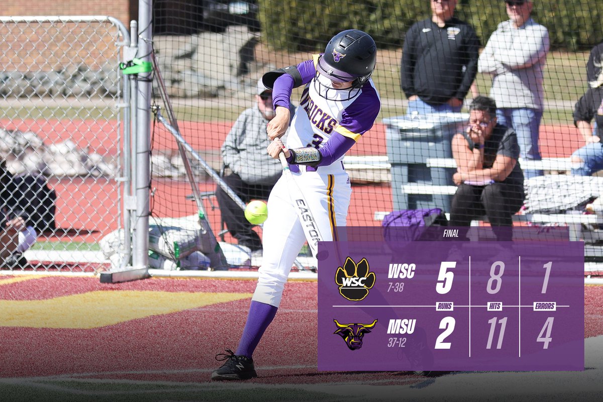 Final | Minnesota State drops game 2, 5-2. Thank you all for coming out and supporting Maverick softball this season! #HornsUp 🤟🥎💜