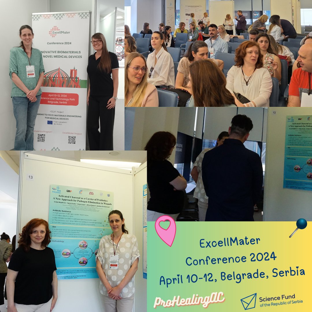 ProHealingAC's tweet photo. It was a pleasure to be at @ExcellMater Conference 2024: Innovative Biomaterials for Novel Medical Devices in Belgrade, Serbia, on April 10-12, 2024 and present our @ProHealingAC project 

#prohealingac #fondzanauku #promis2023 
#AMR  #antibioticresistance 
#probioticresearch https://t.co/tusskmdobf