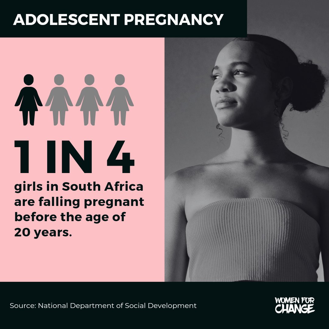 South Africa has one of the highest rates of adolescent pregnancy globally, with one in four girls falling pregnant before turning 
20 years old. #womenforchange