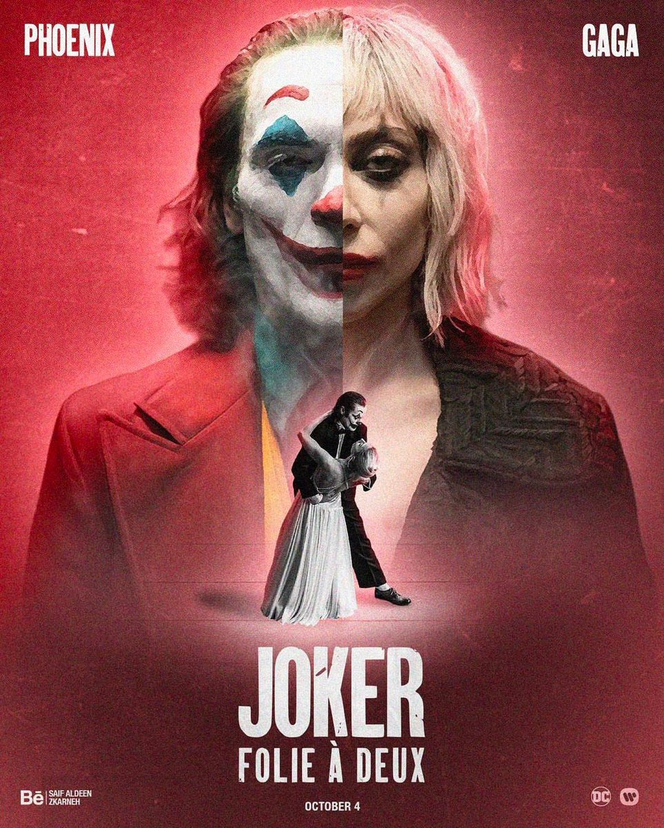 ‘Joker: Folie À Deux’ fan art by @szkarneh
.
#OCDTimes #DC #DCUniverse #JoaquinPhoenix #Joker #Joker2 #ToddPhillps #LadyGaga #HarleyQuinn #JokerFolieADeux #DigitalArt #FanArt