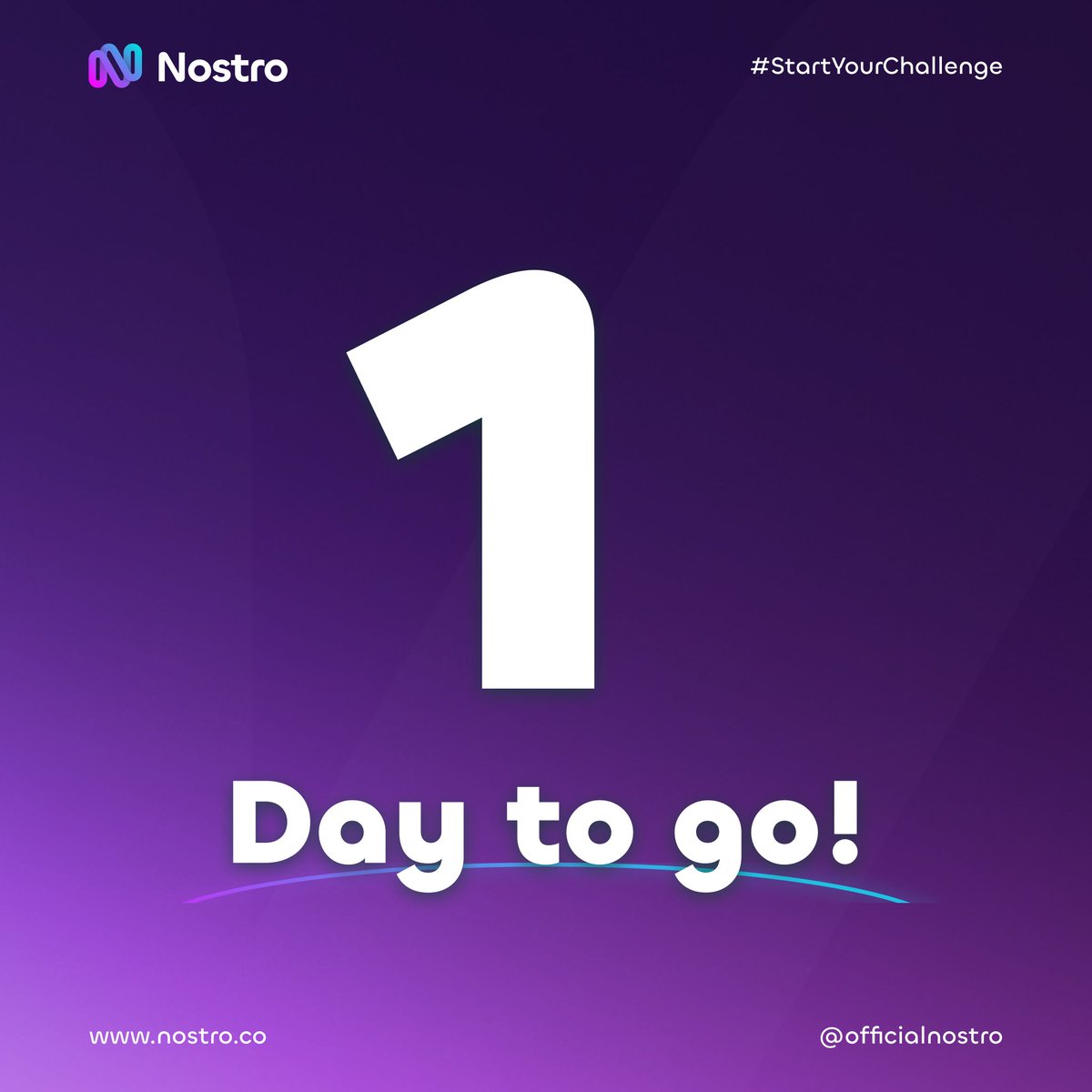 Only one day left until we launch into a world of trading opportunities! 

Get ready to elevate your trading game and unlock your potential with Nostro. 

The countdown is on! 🎉 #NostroLaunch #TradingRevolution