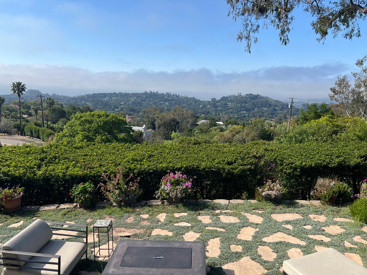 Greetings from a quick vacation in Montecito, CA. The marine layer is almost burnt off…