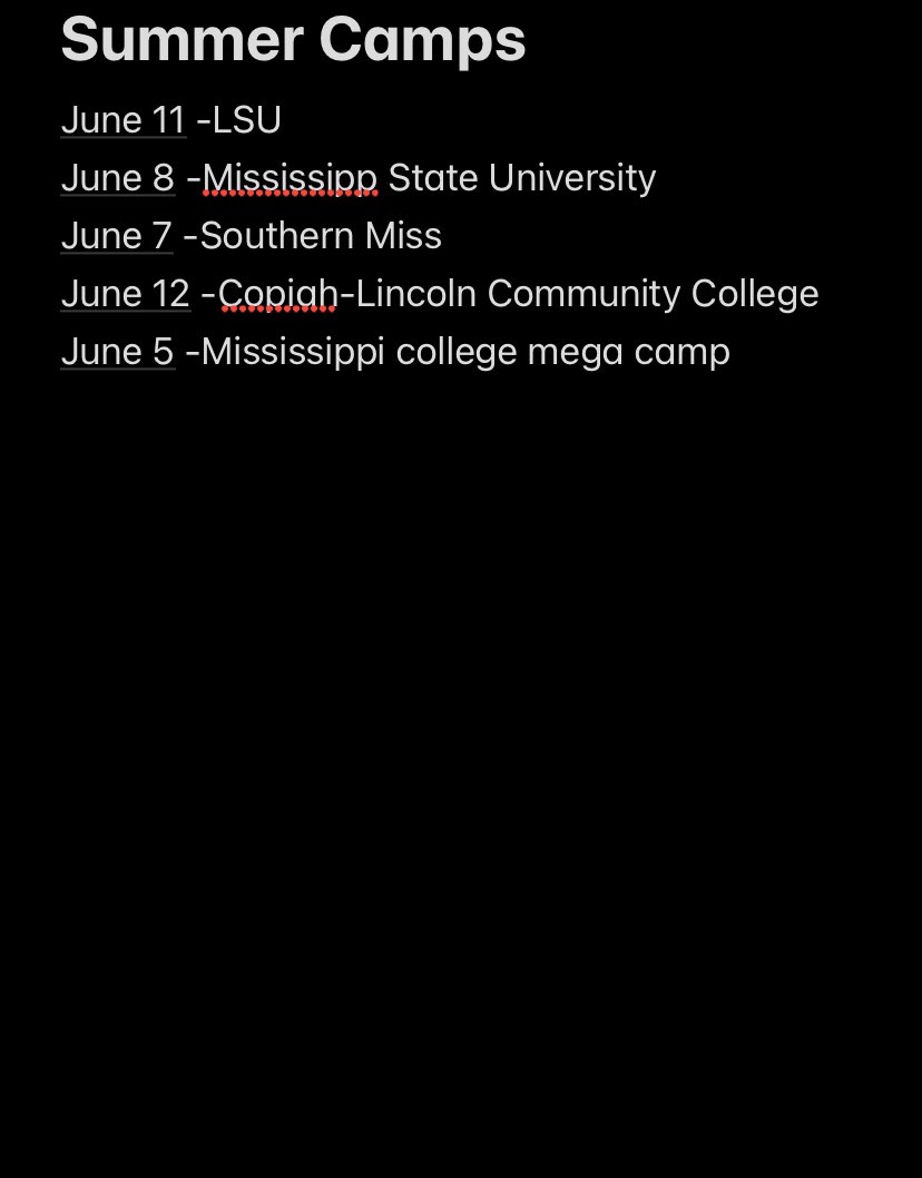 Camps I will be attending this summer🔥🔥 @CoachBoDavisLSU @coachdt48 @WilsonDwike @ShedrickMckenz2 @shayhodge3